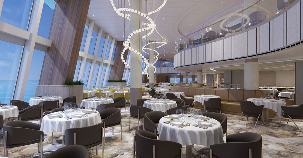 Princess Cruises New Ships - Sun Princess Horizons Dining Room Render