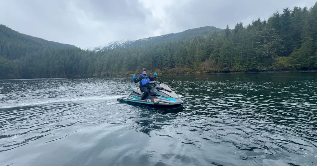small luxury Alaska cruise - jetski excursion