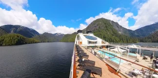 small luxury Alaska cruises Seabourn deck