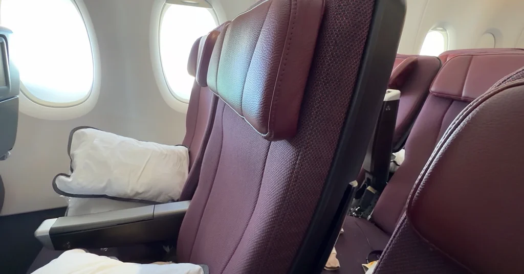 Qantas A380 Economy Review - reclining